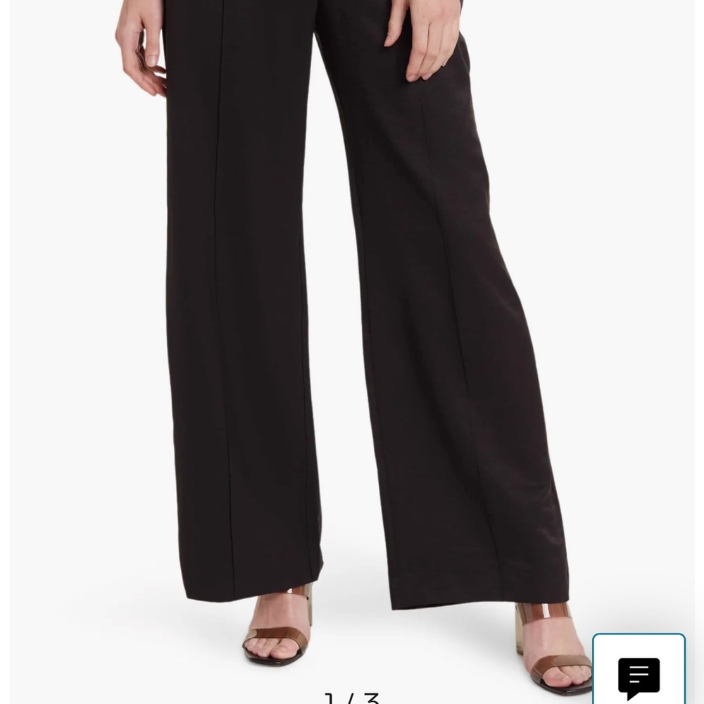 Wayf Black Wide-Leg Pants High-Rise Flowing Design